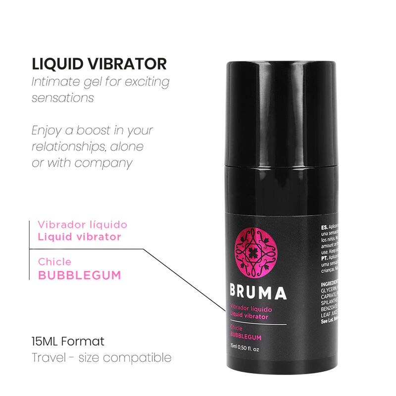BRUMA - VIBRADOR LÍQUIDO ULTRA DESLIZANTE CHICLETE 15 ML - Image 2