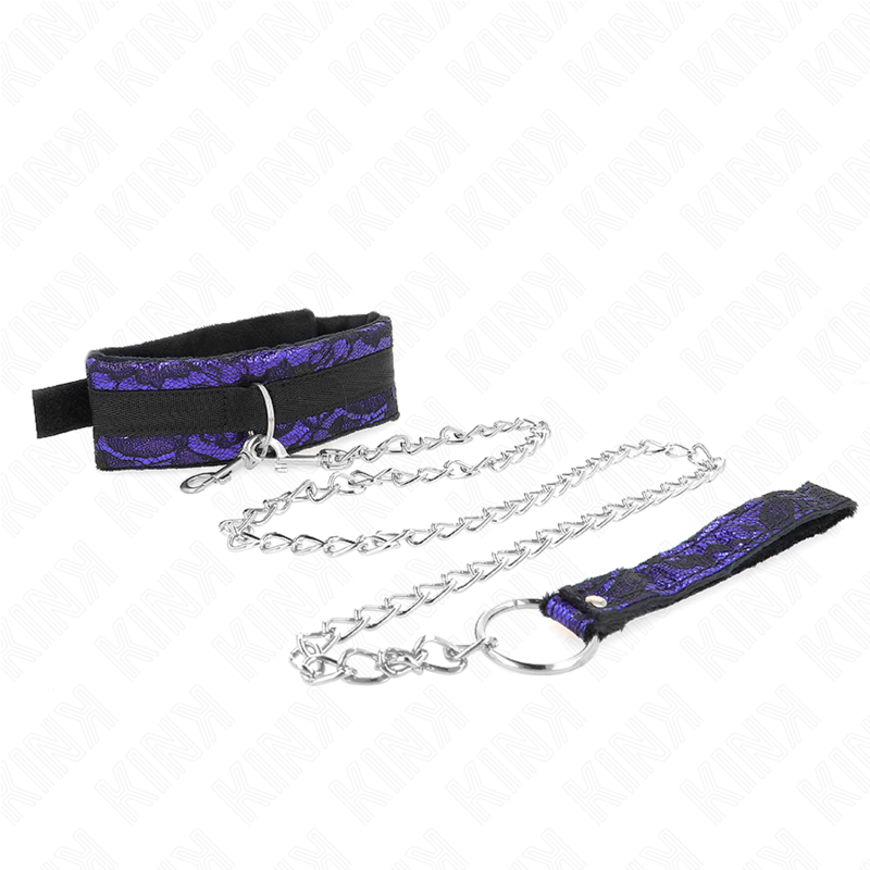 KINK - COLAR CURTO DE VELUDO COM RENDA E CINTO 105 CM COM ACABAMENTO EM NYLON 44 X 5,5 CM - Image 3