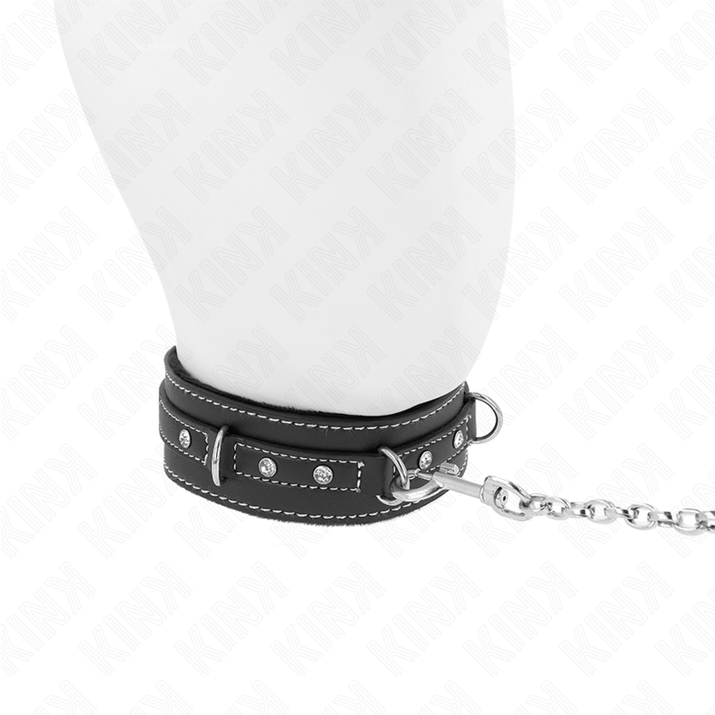 KINK - COLAR DE COURO PVC COM CINTO 105 CM REBITE DE STRASS 41,5 X 4 CM - Image 4