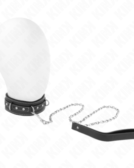 KINK – COLAR DE COURO PVC COM CINTO 105 CM REBITE DE STRASS 41,5 X 4 CM