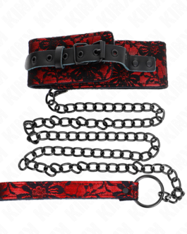 KINK – COLAR DE RENDA COM CINTO DE COURO LEGÍTIMO 105 CM / 44 X 5,5 CM
