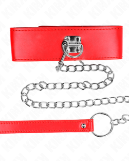 KINK – COLAR COM CINTO 65 CM COM ALÇA LARGA VERMELHA AJUSTÁVEL DE 33,5 A 41 CM X 5 CM