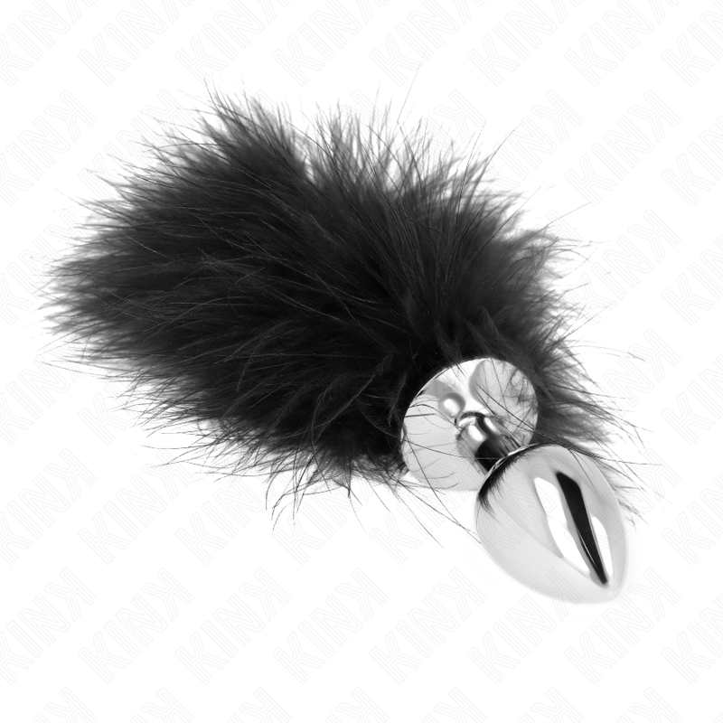 KINK - PLUG ANAL EM AÇO INOXIDÁVEL 11 x 7 CM COM PENA DE 11 CM - Image 3