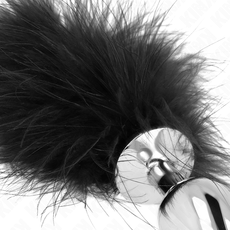 KINK - PLUG ANAL EM AÇO INOXIDÁVEL 11 x 7 CM COM PENA DE 11 CM - Image 4