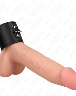KINK – ANEL PENIANO DE COURO COM FECHO DE PRESSÃO 18 X 5 CM