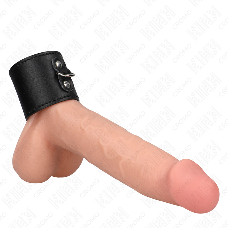 KINK - ANEL PENIANO DE COURO COM FECHO DE PRESSÃO 18 X 5 CM
