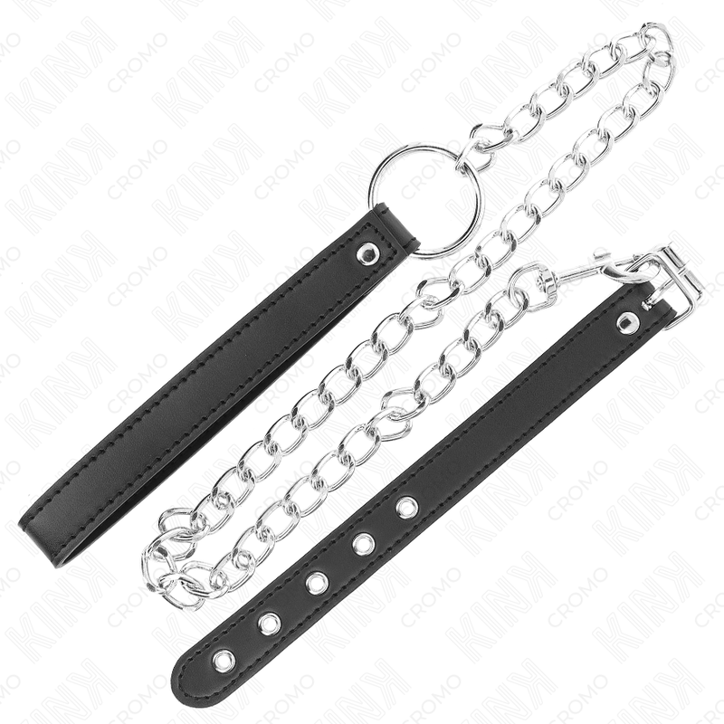 KINK - Anel Peniano de Couro 21,5 x 2 cm com Corrente Metálica de 60 cm e Tira de Couro - Image 4
