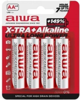 AIWA – X-TRA PILHAS ALCALINE AA LR6 BLISTER*4