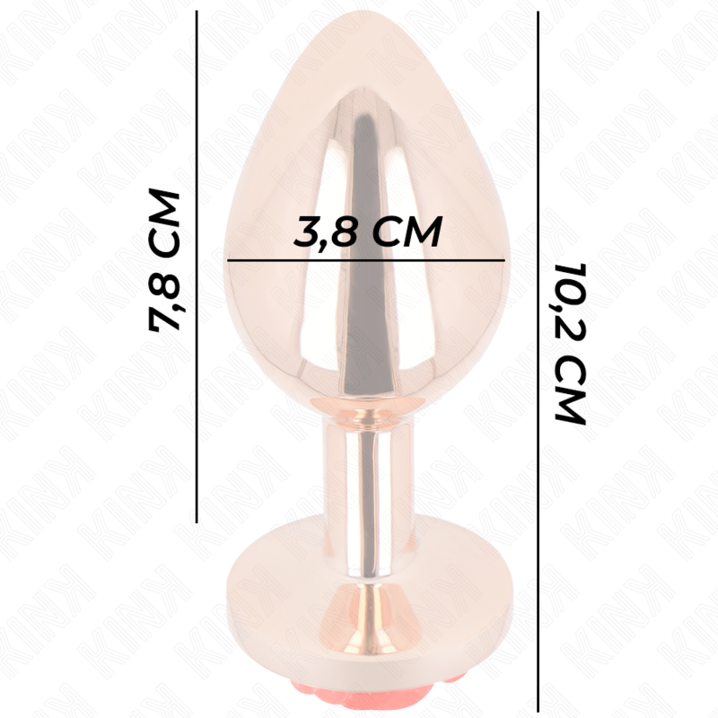 KINK - PLUG ANAL ROSA DOURADO COM ROSA VERMELHA - Image 4