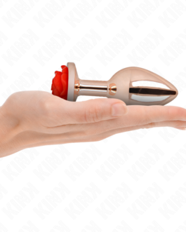 KINK – PLUG ANAL ROSA DOURADO COM ROSA VERMELHA