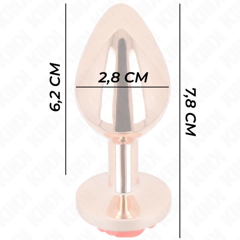KINK - PLUG ANAL ROSA DOURADO COM ROSA VERMELHA - Image 4