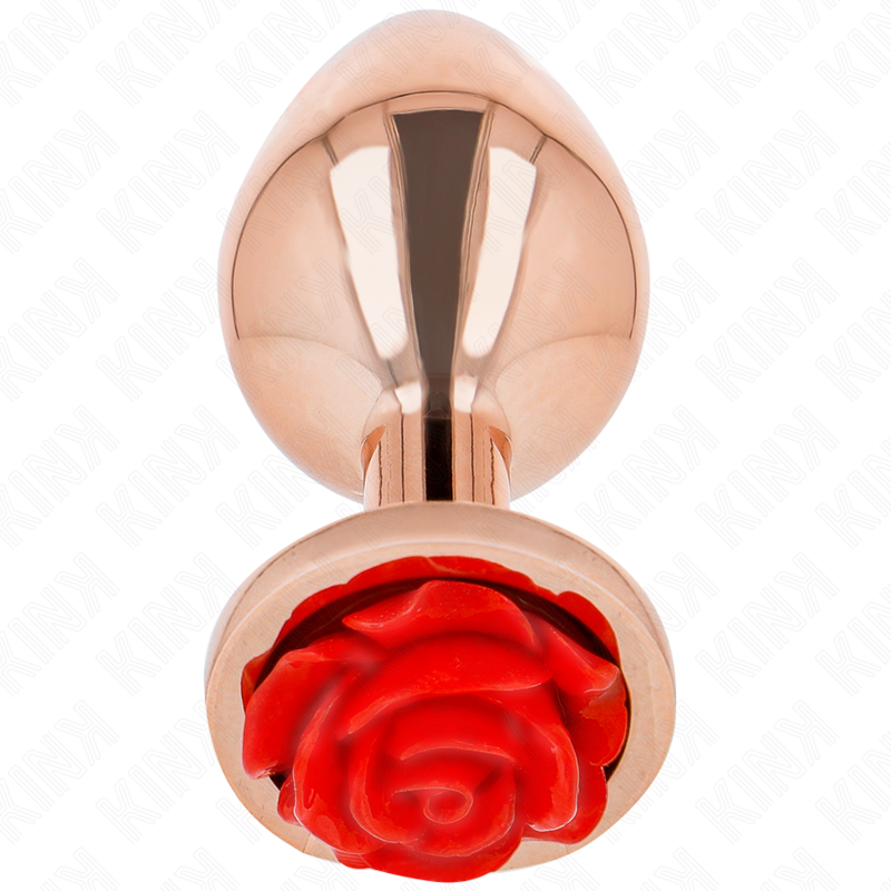 KINK - PLUG ANAL ROSA DOURADO COM ROSA VERMELHA - Image 2