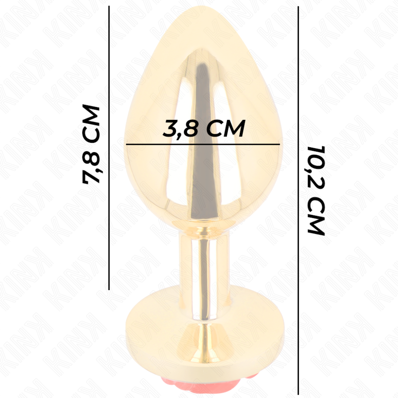 KINK - PLUG ANAL DOURADO ROSA VERMELHO TAMANHO G - Image 4