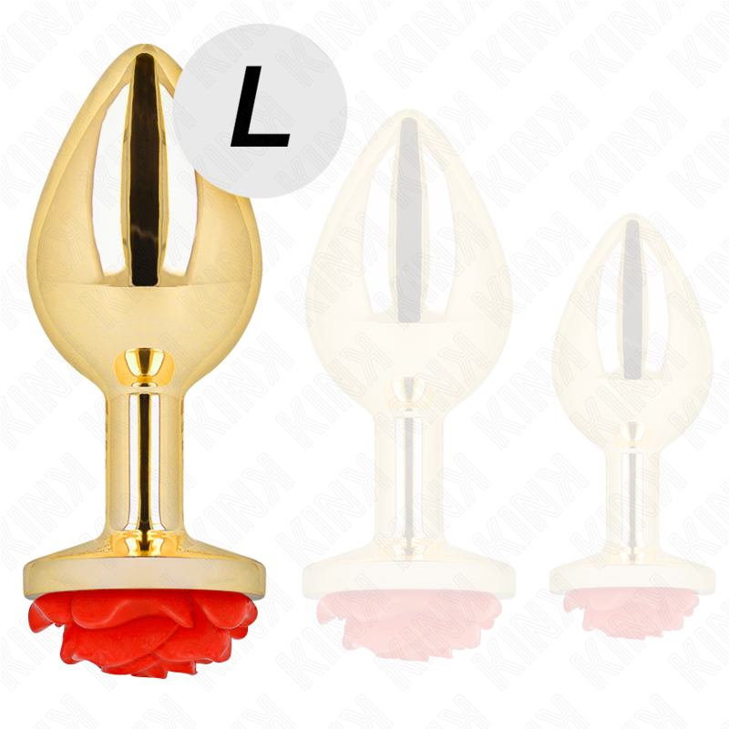 KINK - PLUG ANAL DOURADO ROSA VERMELHO TAMANHO G - Image 2
