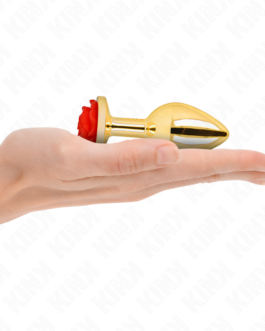 KINK – PLUG ANAL DOURADO ROSA VERMELHO TAMANHO M