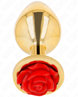 KINK – PLUG ANAL DOURADO ROSA VERMELHO TAMANHO M