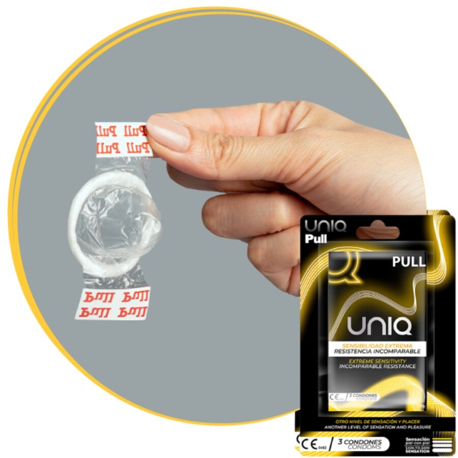UNIQ - Preservativos sem látex com tiras, pacote com 3 unidades - Image 2