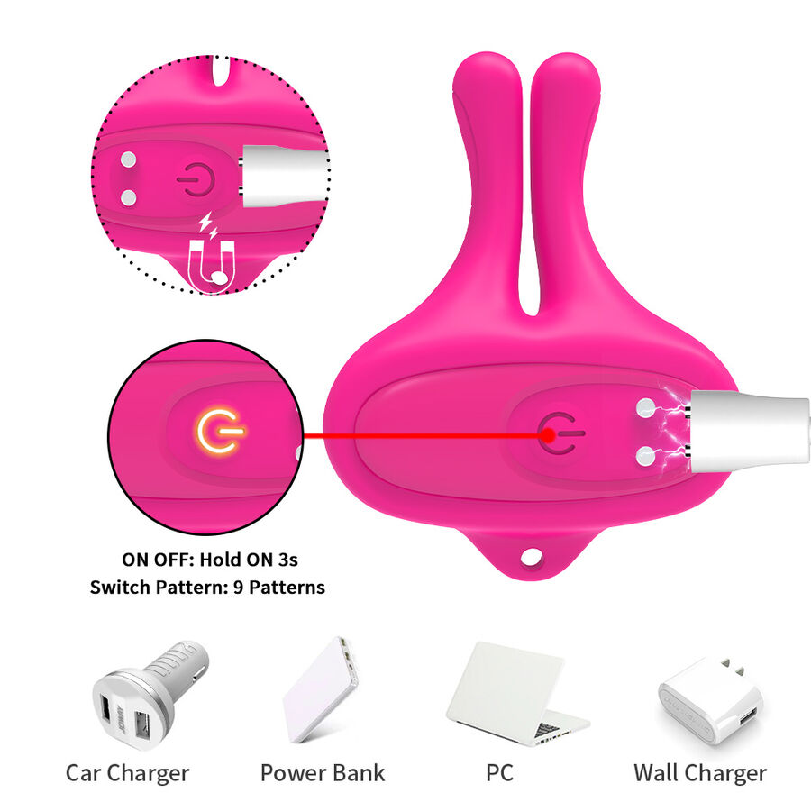 ARMONY - PRESILHAS MAGNÉTICAS DE MAMILO VIBRATÓRIAS EM FORMATO DE COELHO ROSA - Image 11