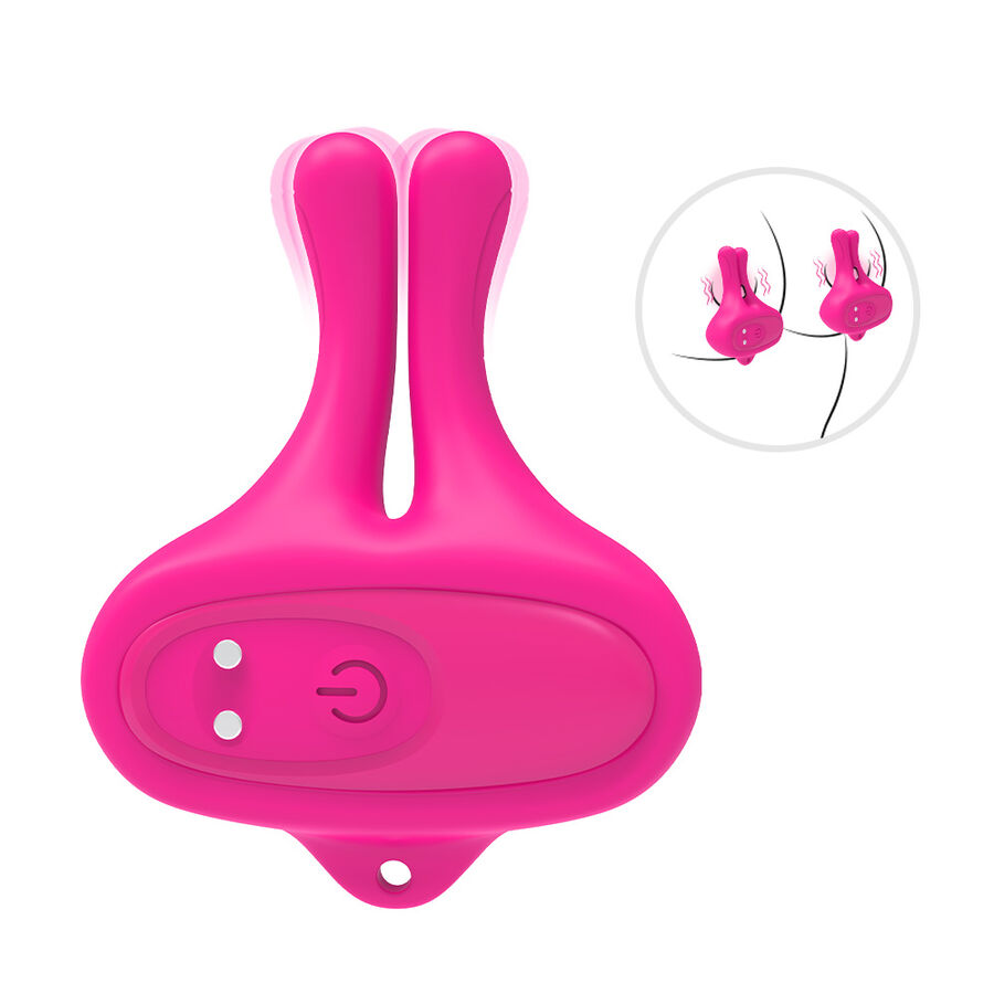 ARMONY - PRESILHAS MAGNÉTICAS DE MAMILO VIBRATÓRIAS EM FORMATO DE COELHO ROSA - Image 9