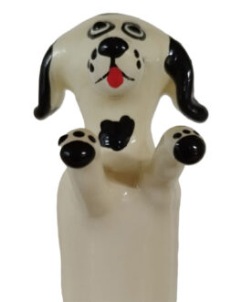 CONDOMERIE – CAMISINHAS DE DESTAQUE PINTADA À MÃO COM CACHORRO BRANCO FELIZ TAMANHO XL