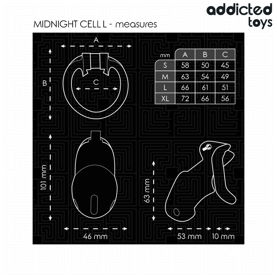 Brinquedos para viciados - Gaiola peniana Mindnight Cell, tamanho G - Image 5