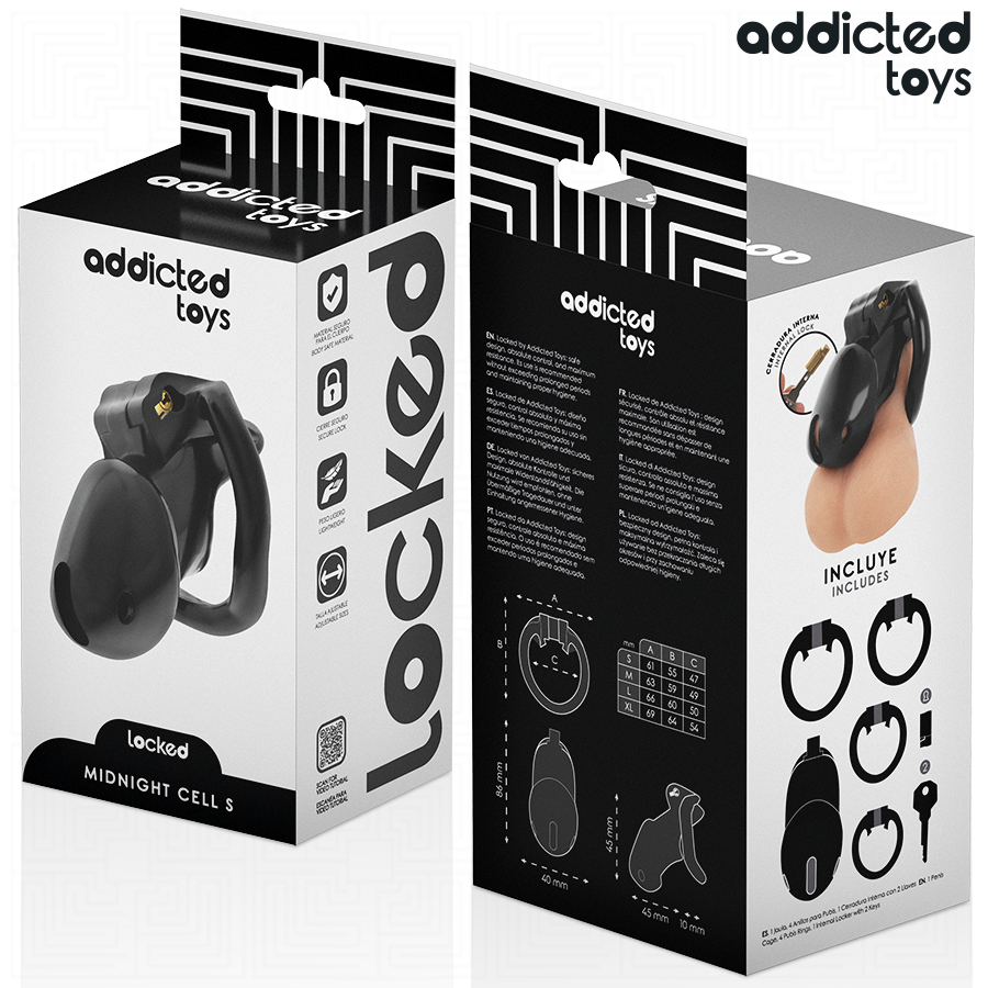 Brinquedos para viciados trancados - Gaiola peniana Mindnight Cell tamanho P - Image 6