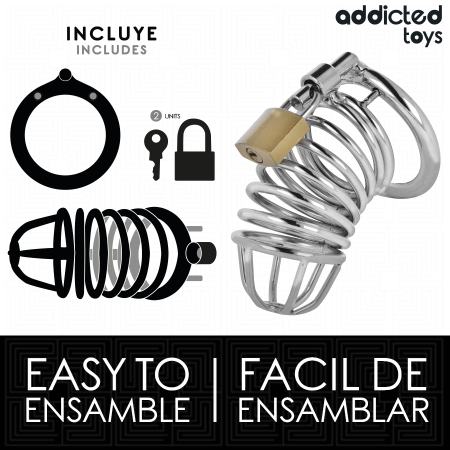 ADDICTED TOYS TRANCADO - GAIOLA DE METAL PARA PÊNIS IRON CELL 4 CM TAMANHO P - Image 4