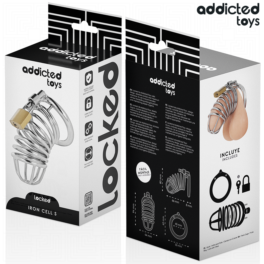 ADDICTED TOYS TRANCADO - GAIOLA DE METAL PARA PÊNIS IRON CELL 4 CM TAMANHO P - Image 6