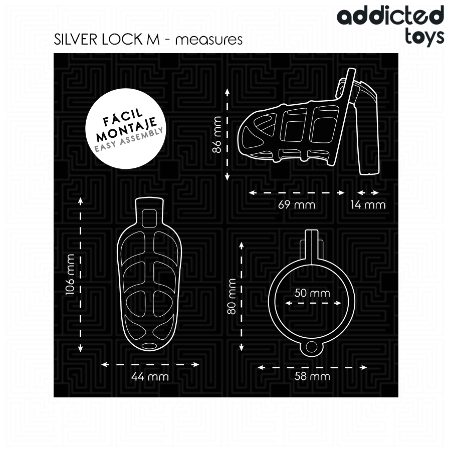 ADDICTED TOYS TRAVADO - GAIOLA DE METAL COM TRAVA PRATEADA TAMANHO M - Image 5