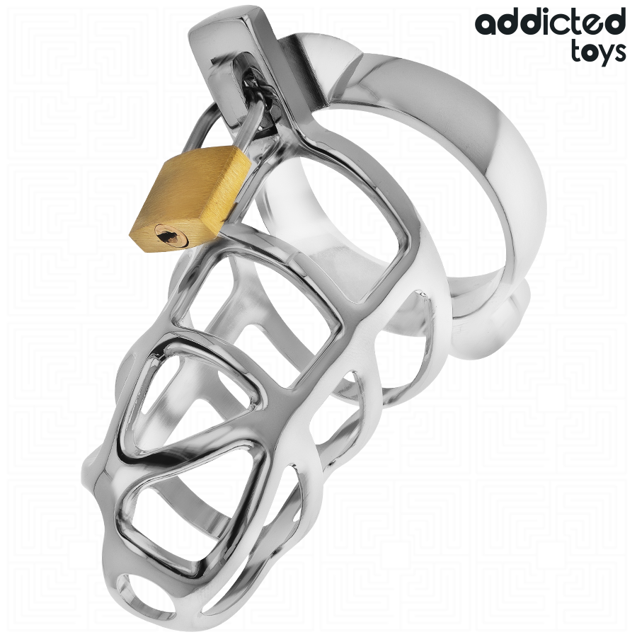 ADDICTED TOYS TRAVADO - GAIOLA DE METAL COM TRAVA PRATEADA TAMANHO M - Image 2