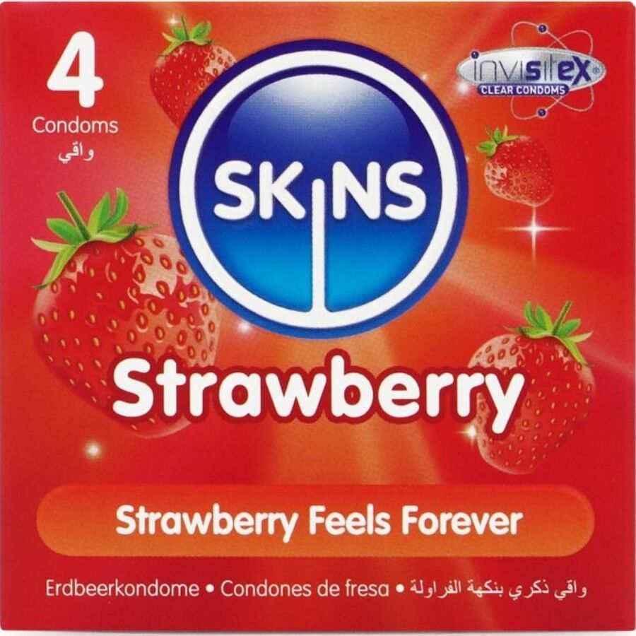 SKINS - CAMISINHAS PREMIUM SABOR MORANGO - PACOTE COM 4
