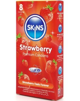SKINS – CAMISINHAS PREMIUM SABOR MORANGO – PACOTE COM 8