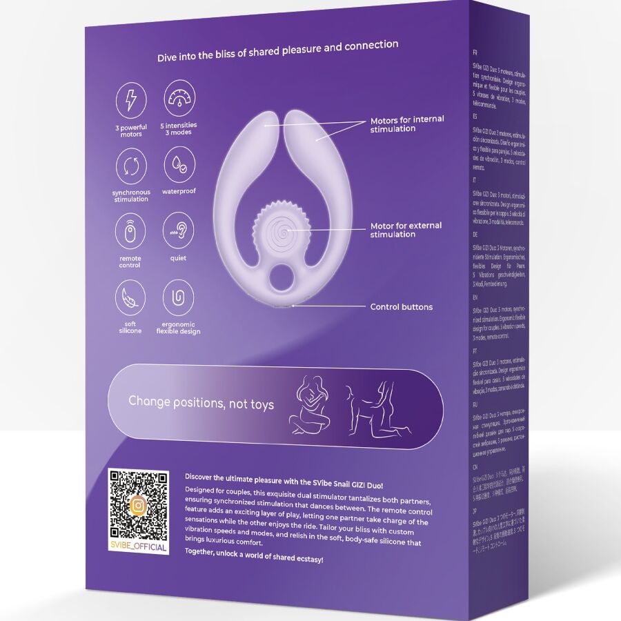 SNAIL VIBE - GIZI DUO ESTIMULADOR PARA CASAIS COM CONTROLE REMOTO LILÁS - Image 9