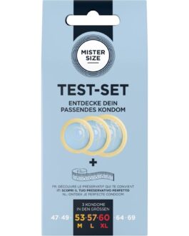 MISTER SIZE – KIT DE TESTE COM 3 CAMISINHAS DE TAMANHOS DIFERENTES + FITA MÉTRICA
