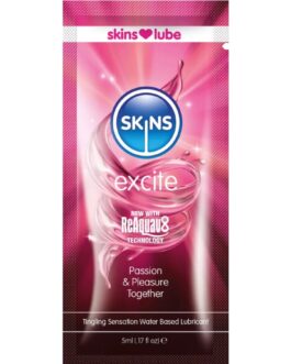 SKINS – EXCITE LUBRIFICANTE À BASE DE ÁGUA DOSE ÚNICA 5 ML