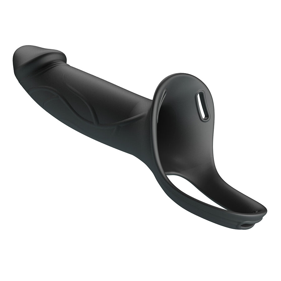 PRETTY LOVE - LANDON BLACK VIBRATING STRAP-ON - Image 4