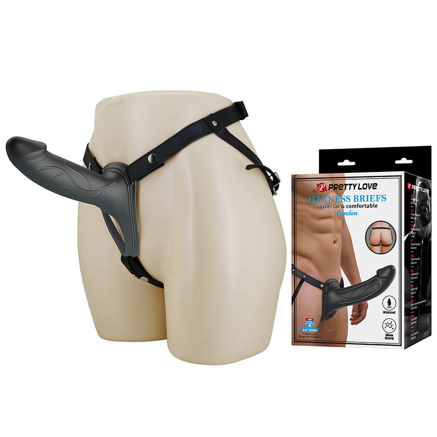 PRETTY LOVE - LANDON BLACK VIBRATING STRAP-ON - Image 2