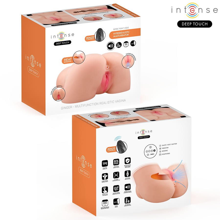 Toque profundo e intenso - Masturbador vaginal Ginger com sucção, calor, vibração e efeitos de voz com controle remoto, 5,3 kg - Image 3