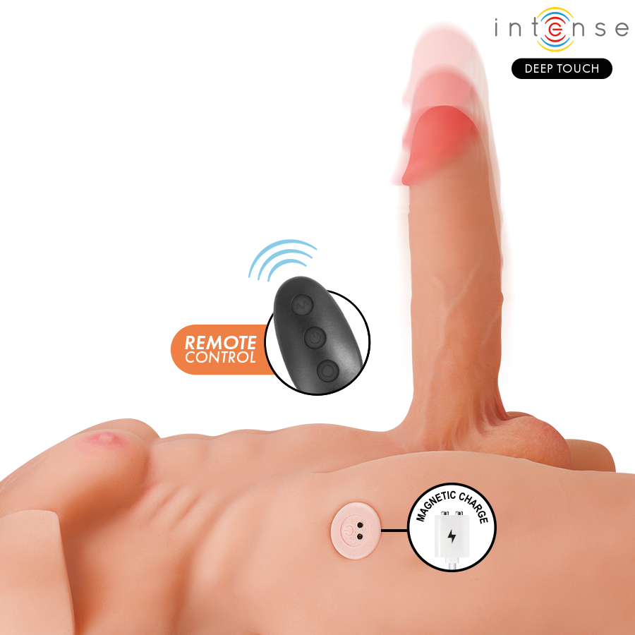 Toque profundo e intenso - Torso Marty com ânus e dildo realista com função de pressão e vibração, controle remoto, 6,2 kg - Image 4