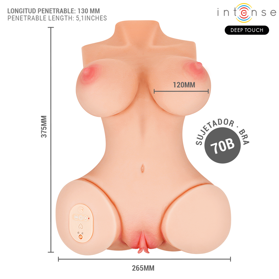 Toque profundo e intenso - Vero Torso Vaginal com efeitos de sucção, calor, vibração e voz L 5,5 kg - Image 6