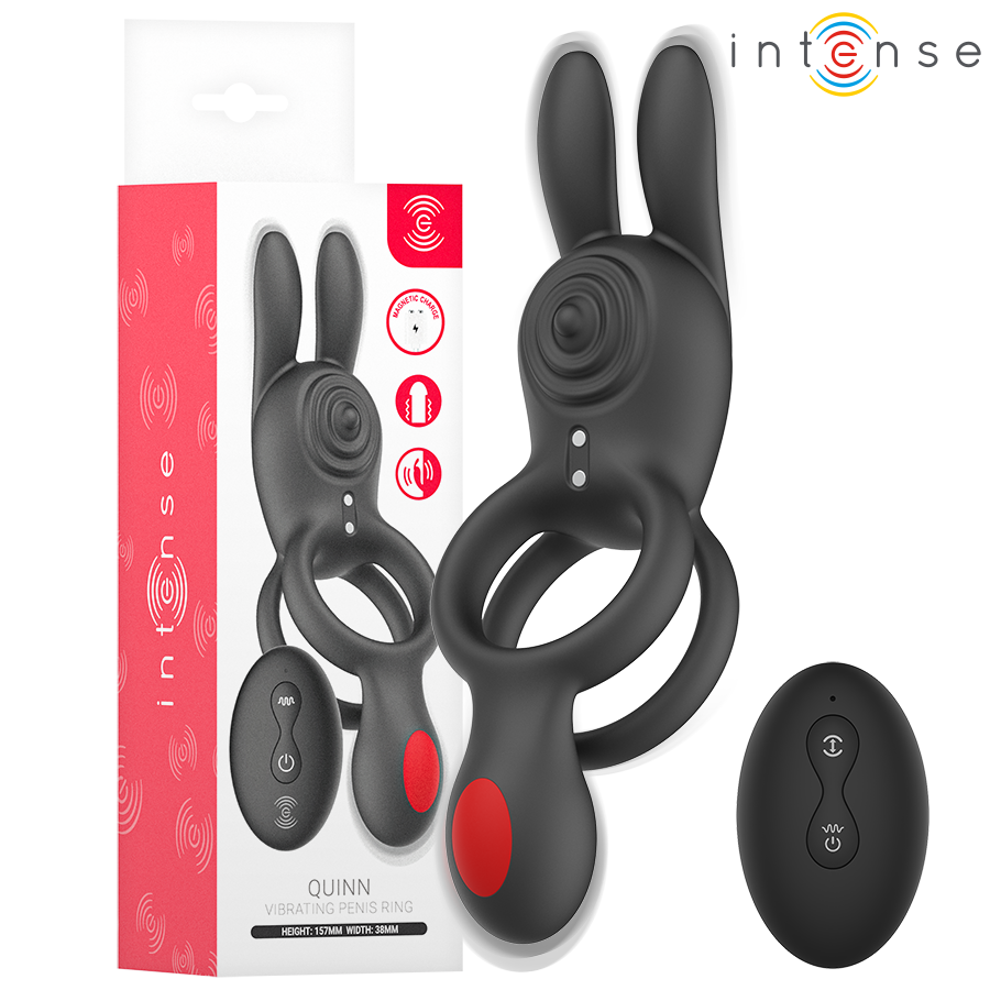 INTENSE - ANEL VIBRATÓRIO DUPLO QUINN COM CONTROLE REMOTO