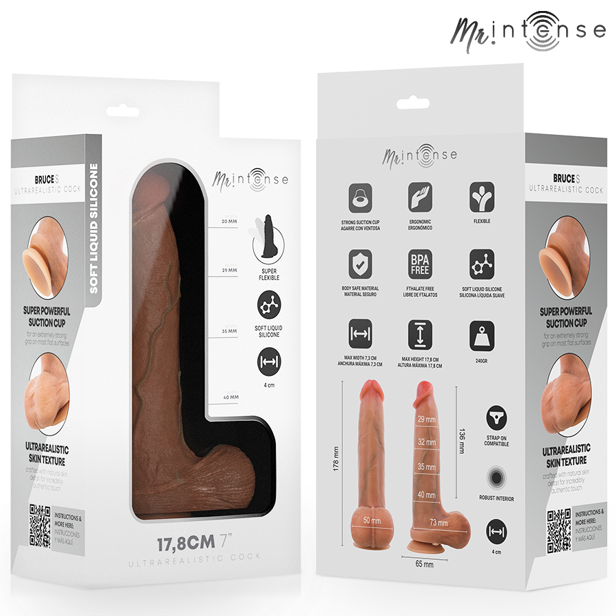 MR INTENSE - BRUCE S DILDO DE SILICONE COM TESTÍCULOS 17,8 CM -Ø- 4 CM - Image 8