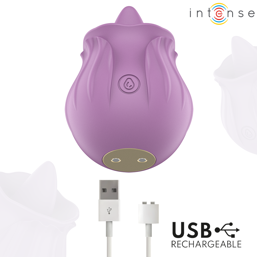 INTENSO - ESTIMULANTE CLITÓRIS COM FLOR DE AZALEIA, 10 VIBRAÇÕES, ROXO - Image 5
