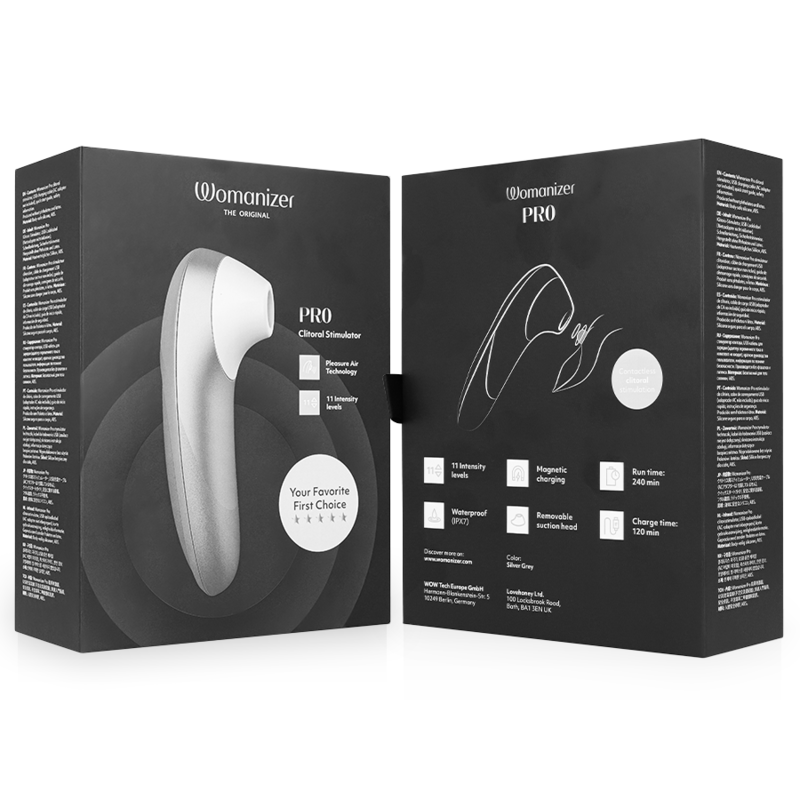 WOMANIZER - PRO VIBRANT CLITORIAL STIMULATOR CINZA PRATEADO - Image 7