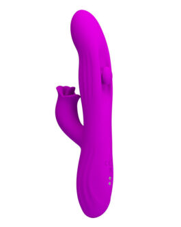 PRETTY LOVE – VIBRADOR OSCILATIVO YALANDA RABBIT COM DISPLAY DE LED ROXO