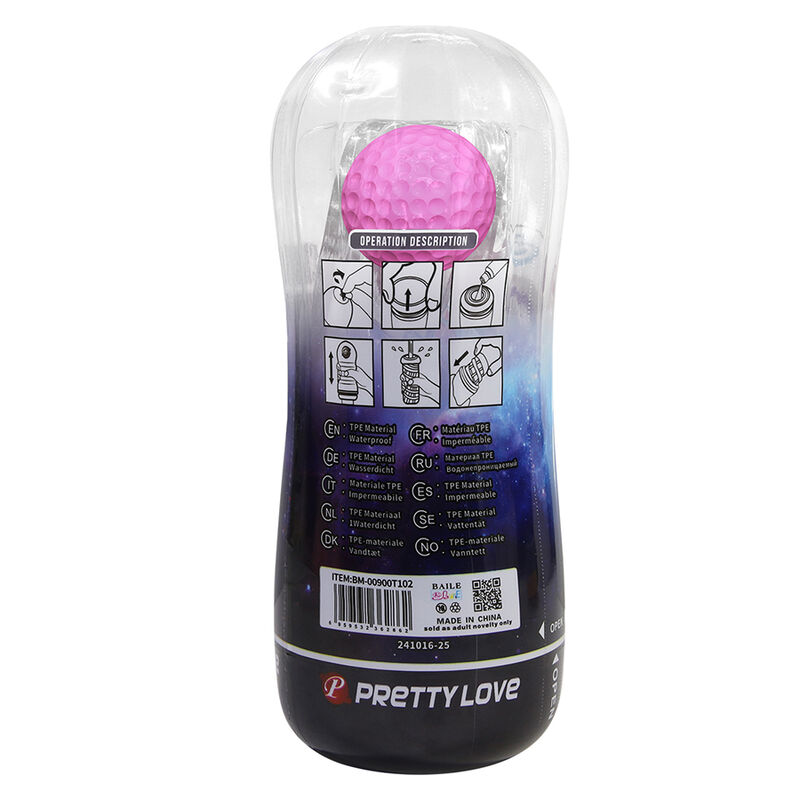 PRETTY LOVE - COPO DE MASTURBAÇÃO TEXTURIZADO 360º TRANSPARENTE - Image 4