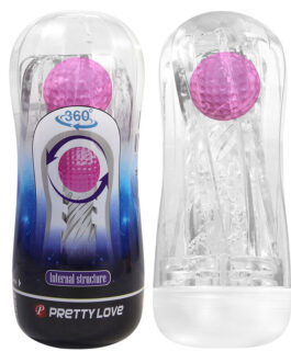 PRETTY LOVE – COPO DE MASTURBAÇÃO TEXTURIZADO 360º TRANSPARENTE