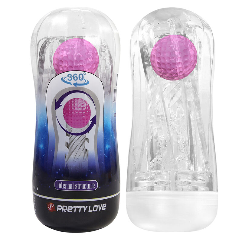 PRETTY LOVE - COPO DE MASTURBAÇÃO TEXTURIZADO 360º TRANSPARENTE