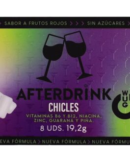 WUG After Drink – A goma de mascar funcional que ajuda você a recuperar as energias depois de uma noite de festa. Cartela com 8 unidades.