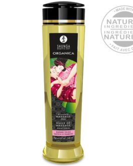 SHUNGA – ÓLEO DE MASSAGEM ORGÂNICO COM AROMA DE FRAMBOESA 240 ML